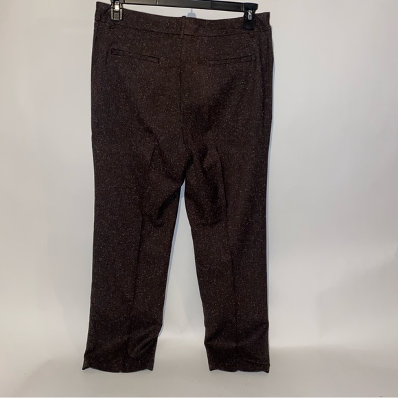 Studio Works Womens Dress Pants Slacks Size 10 Brown Herringbone Polyester Rayon - Picture 8 of 14
